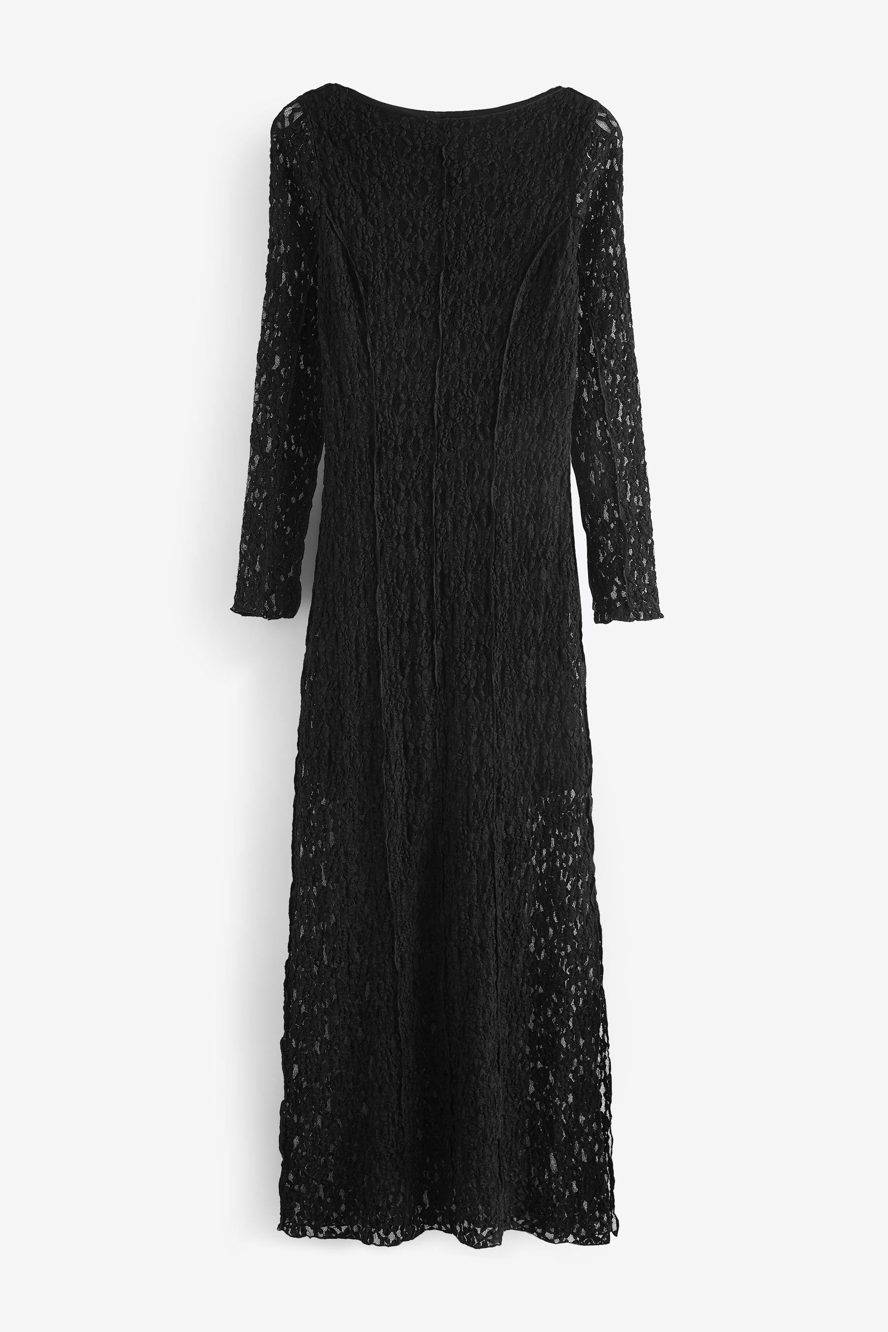 Black lace long sleeve maxi dress online
