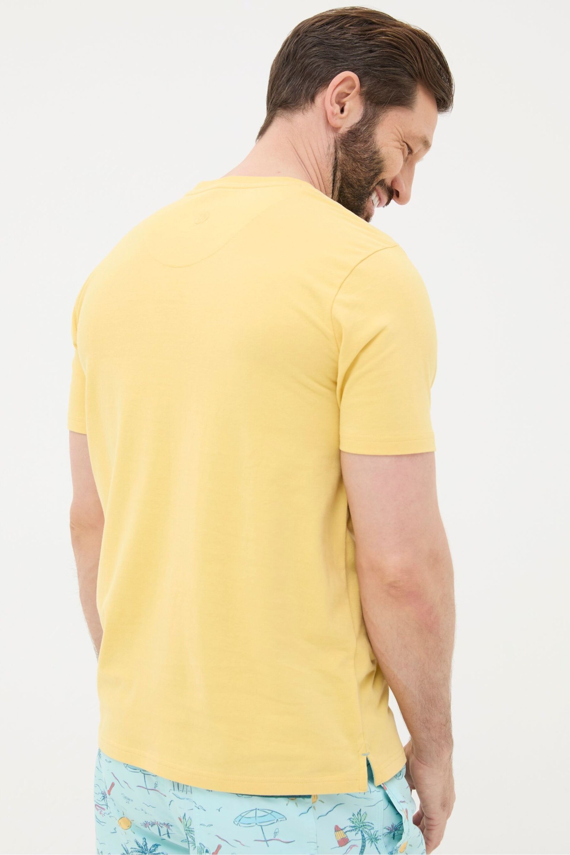 FatFace Yellow Chest Stripe T-Shirt - Image 2 of 5