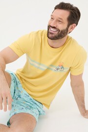 FatFace Yellow Judes Chest Stripe T-Shirt - Image 3 of 5