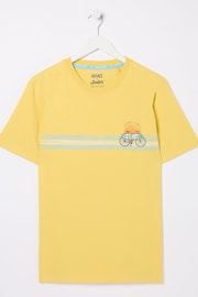 FatFace Yellow Chest Stripe T-Shirt - Image 5 of 5