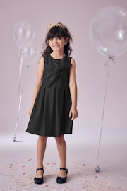 Black Bow Detail Scuba Occasion Dress (1.5-16yrs) - Image 1 of 5