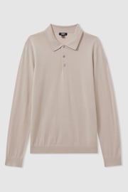 Reiss Washed Stone Trafford Merino Wool Polo Shirt - Image 2 of 6