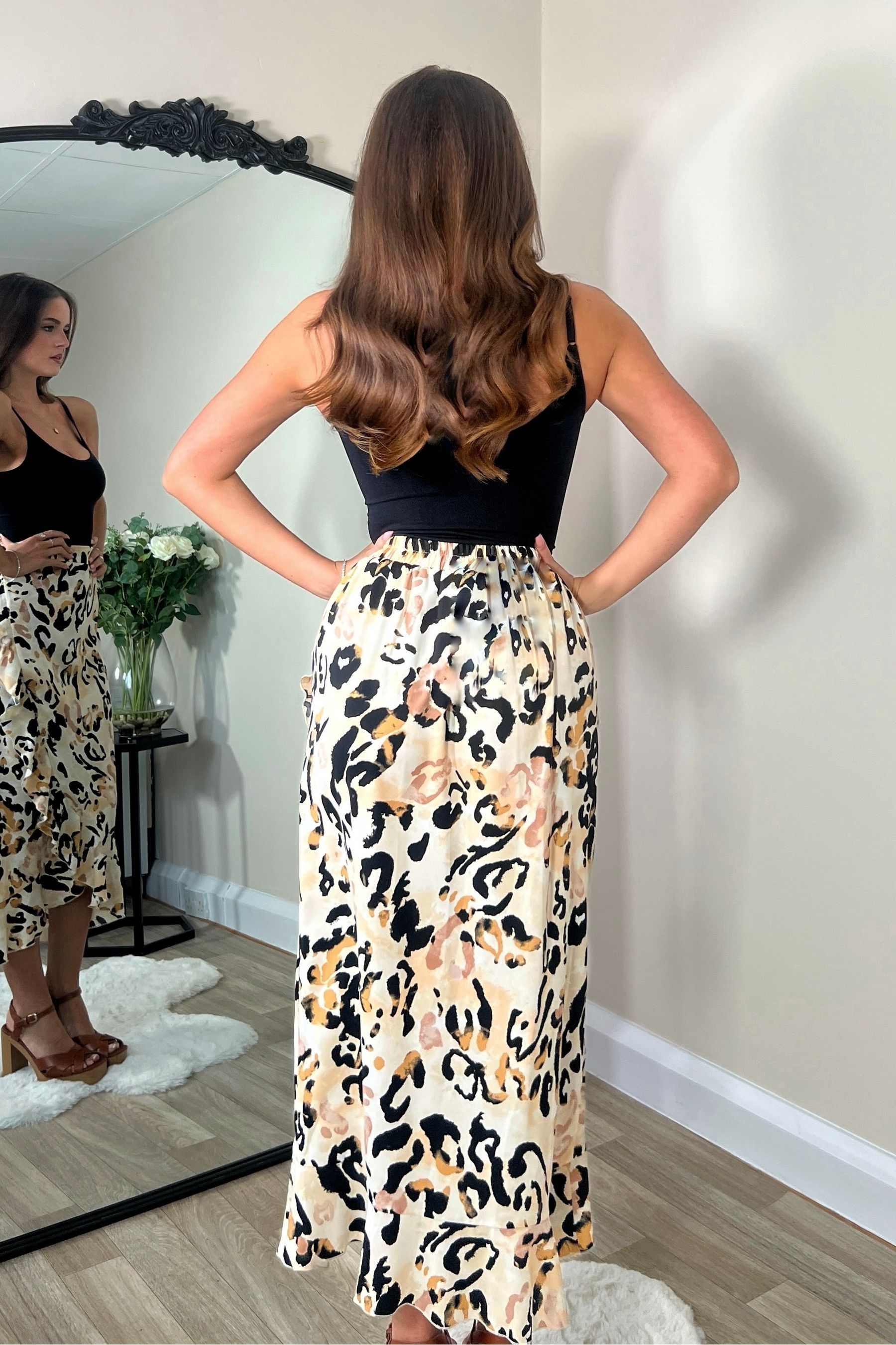 Buy Girl In Mind Leopard Emily Frill Detail Wrap Skirt from the Next UK online shop