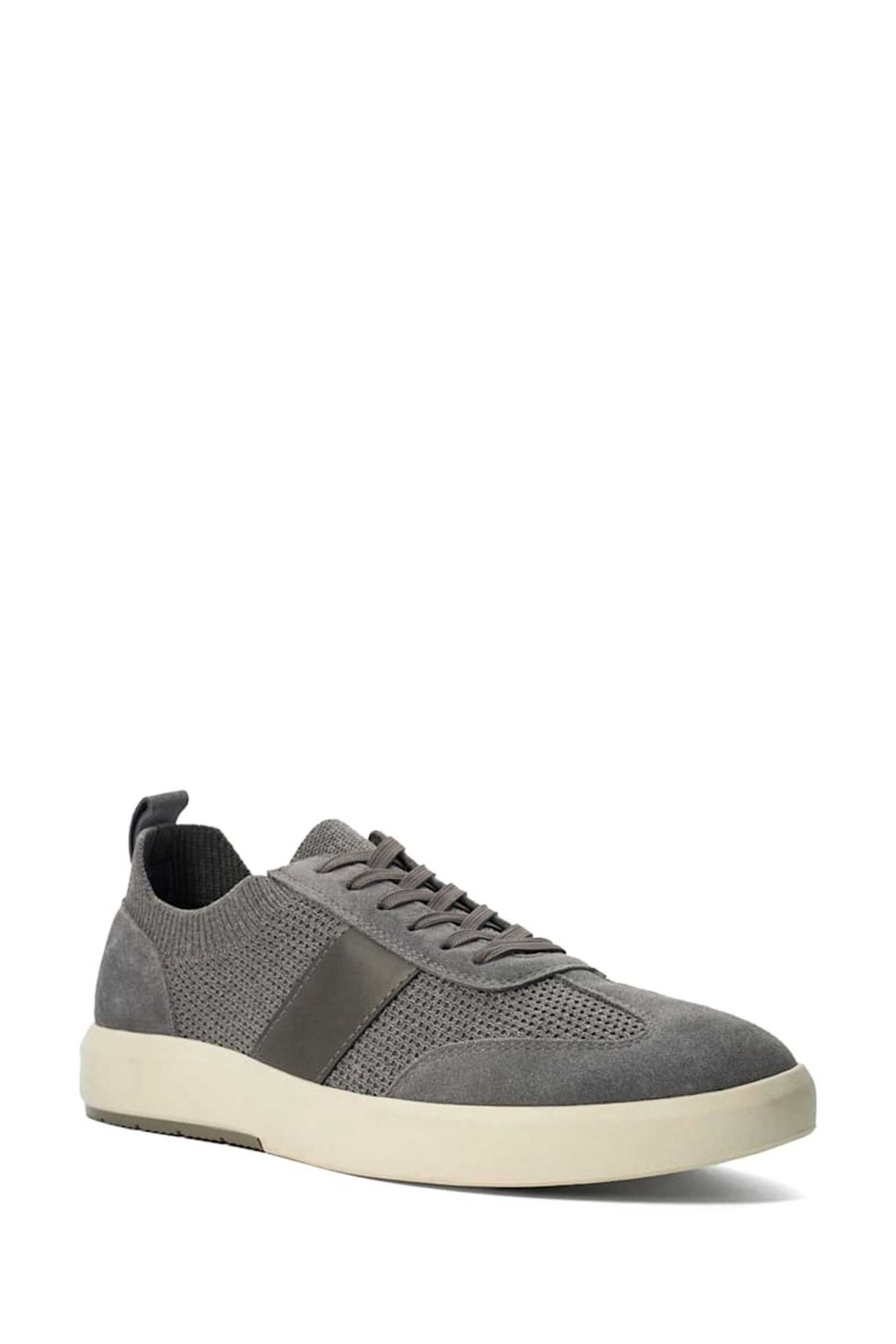 Dune London Grey Trailing Knitted Runner Trainers - Image 1 of 5