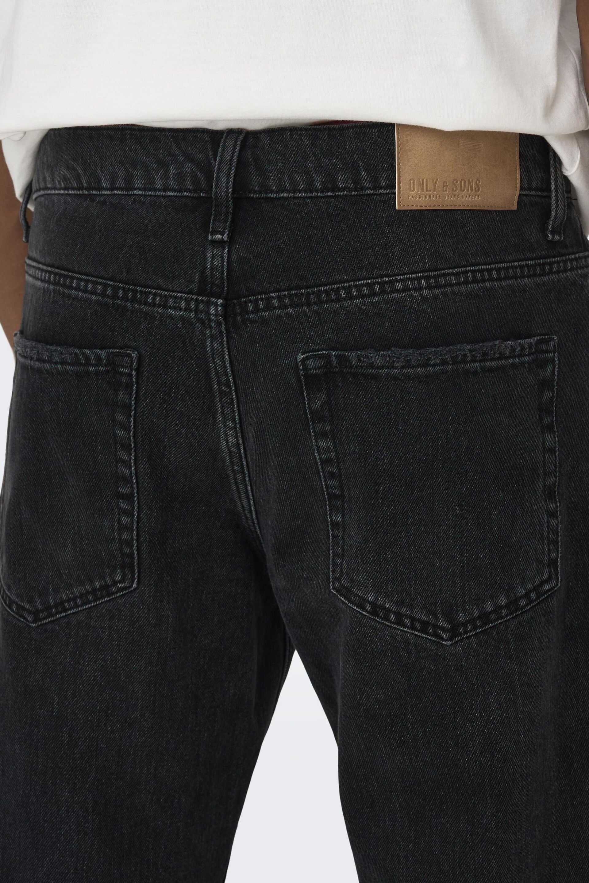 Only & Sons Black Straight Leg Jeans - Image 3 of 6