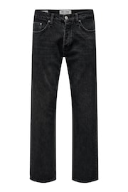 Only & Sons Black Straight Leg Jeans - Image 5 of 6