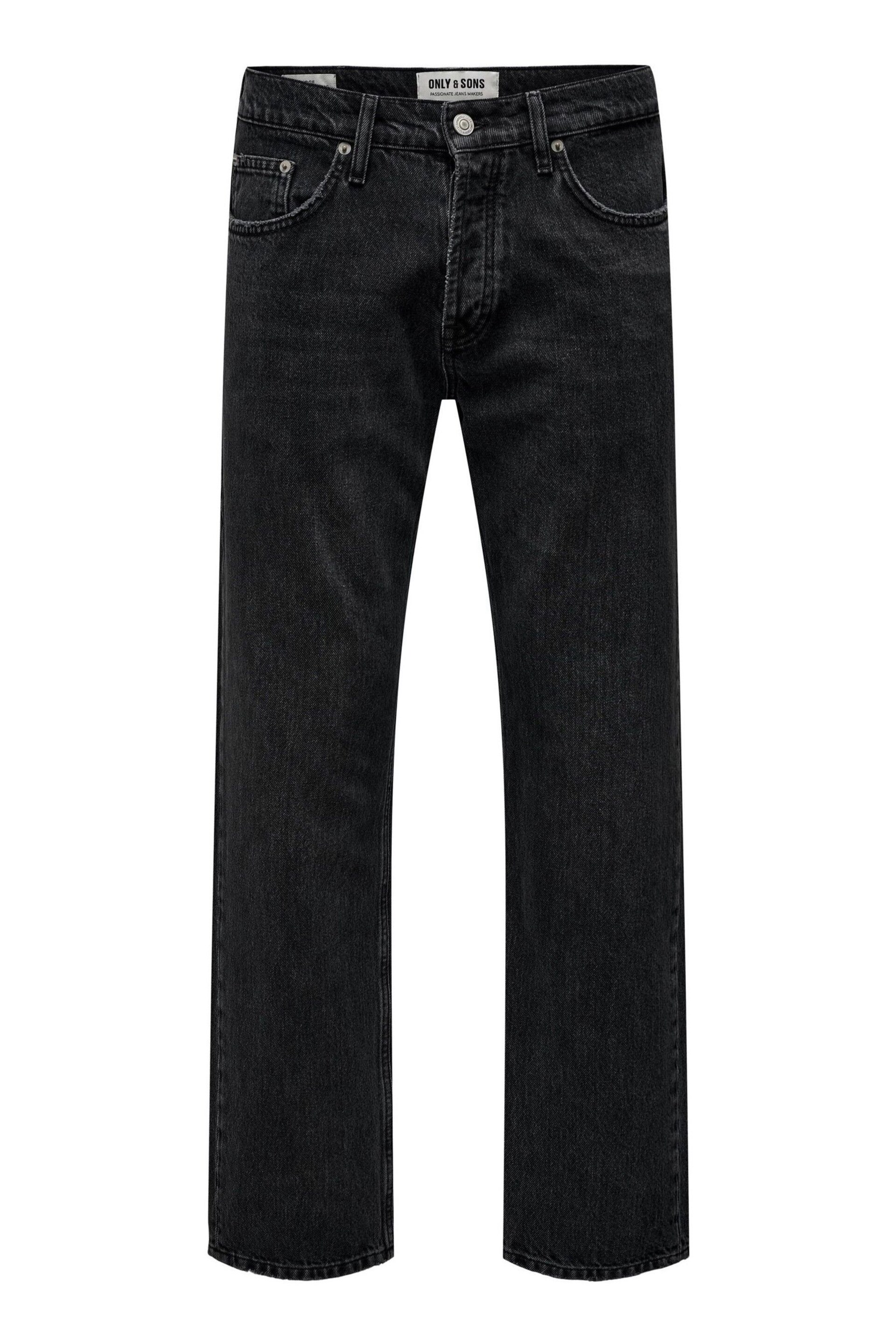 Only & Sons Black Straight Leg Jeans - Image 5 of 6