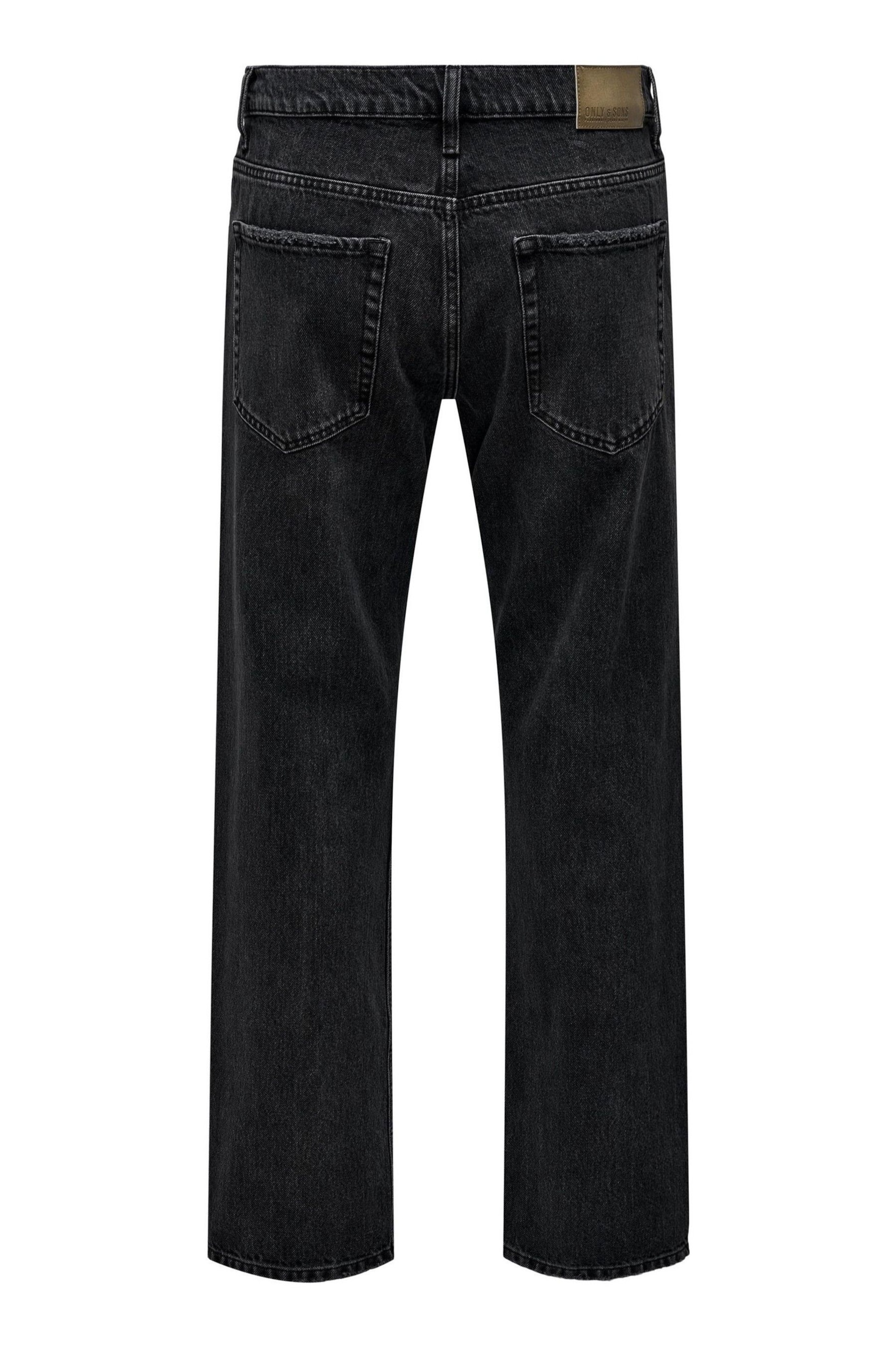 Only & Sons Black Straight Leg Jeans - Image 6 of 6