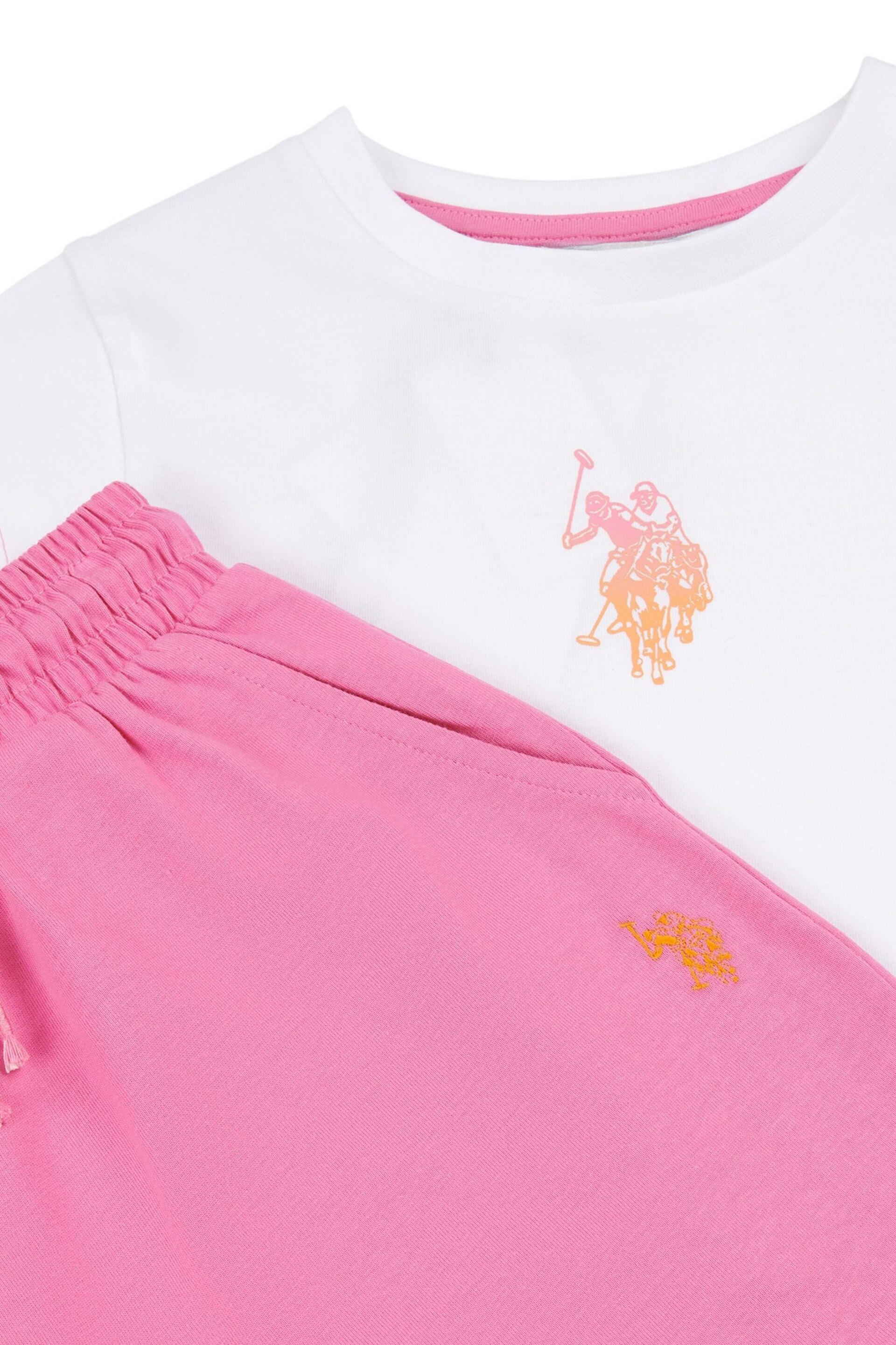 U.S. Polo Assn. Girls Ombre Bermuda Shorts & T-Shirt Set - Image 9 of 9