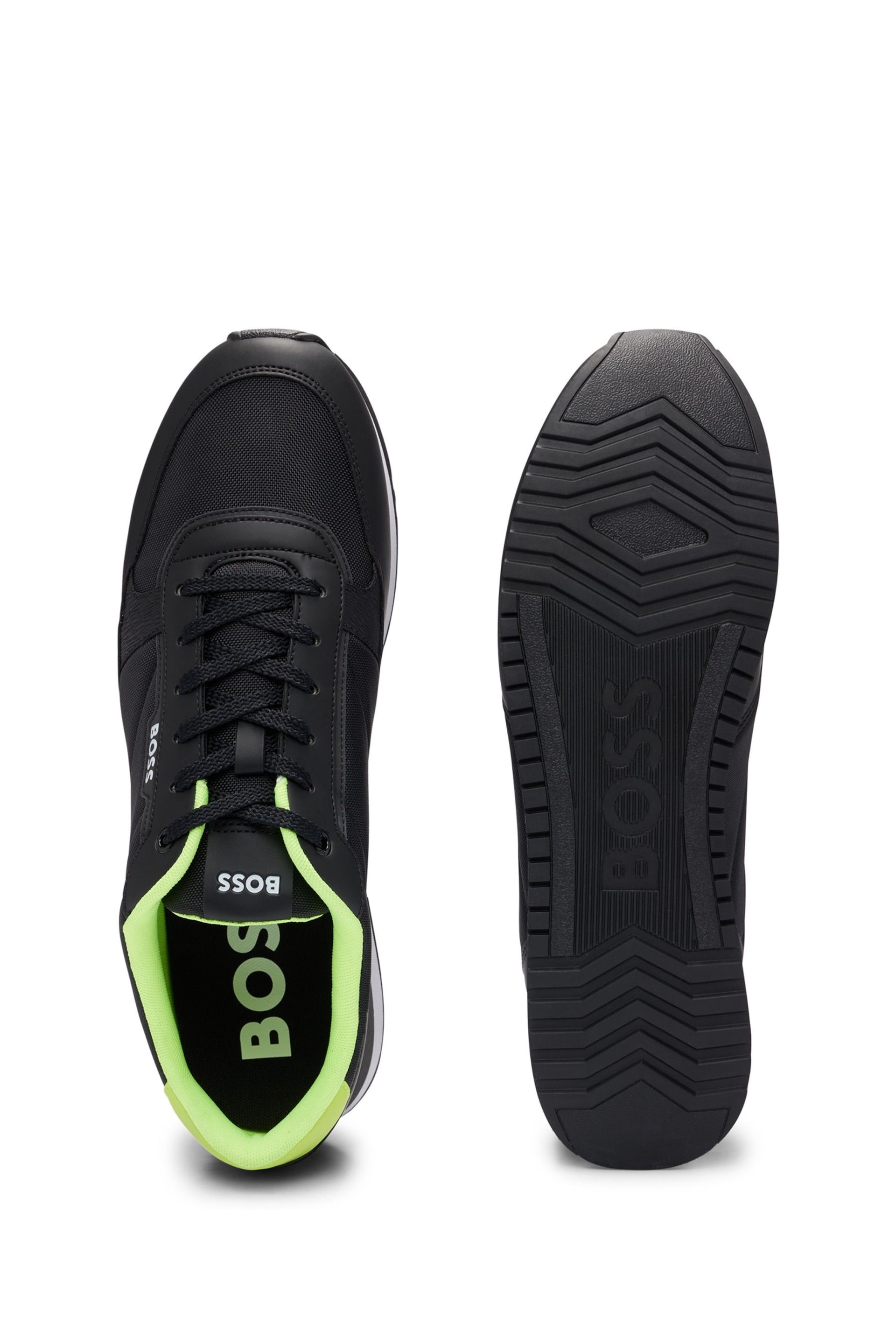 BOSS Black Mixed-Material Trainers With Pop-Colour Details - Image 3 of 5