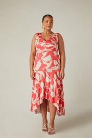 Live Unlimited Curve Red Abstract Print Sleeveless Maxi Dress - Image 3 of 9