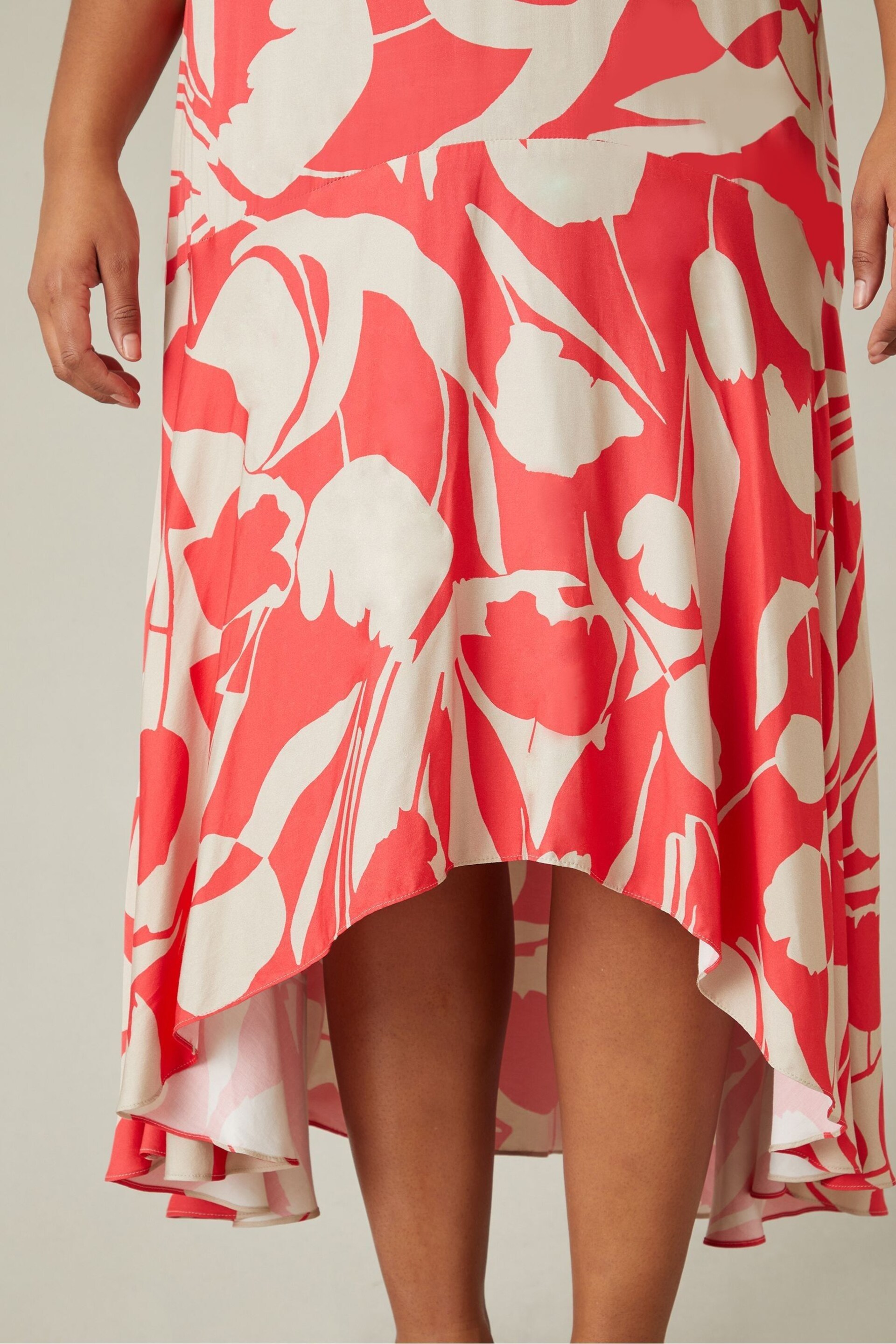 Live Unlimited Curve Red Abstract Print Sleeveless Maxi Dress - Image 6 of 9