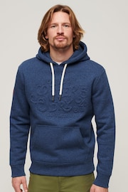 Superdry Blue Embossed Archive Graphic Hoodie - Image 1 of 3