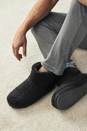 Black Boot Slippers - Image 1 of 5