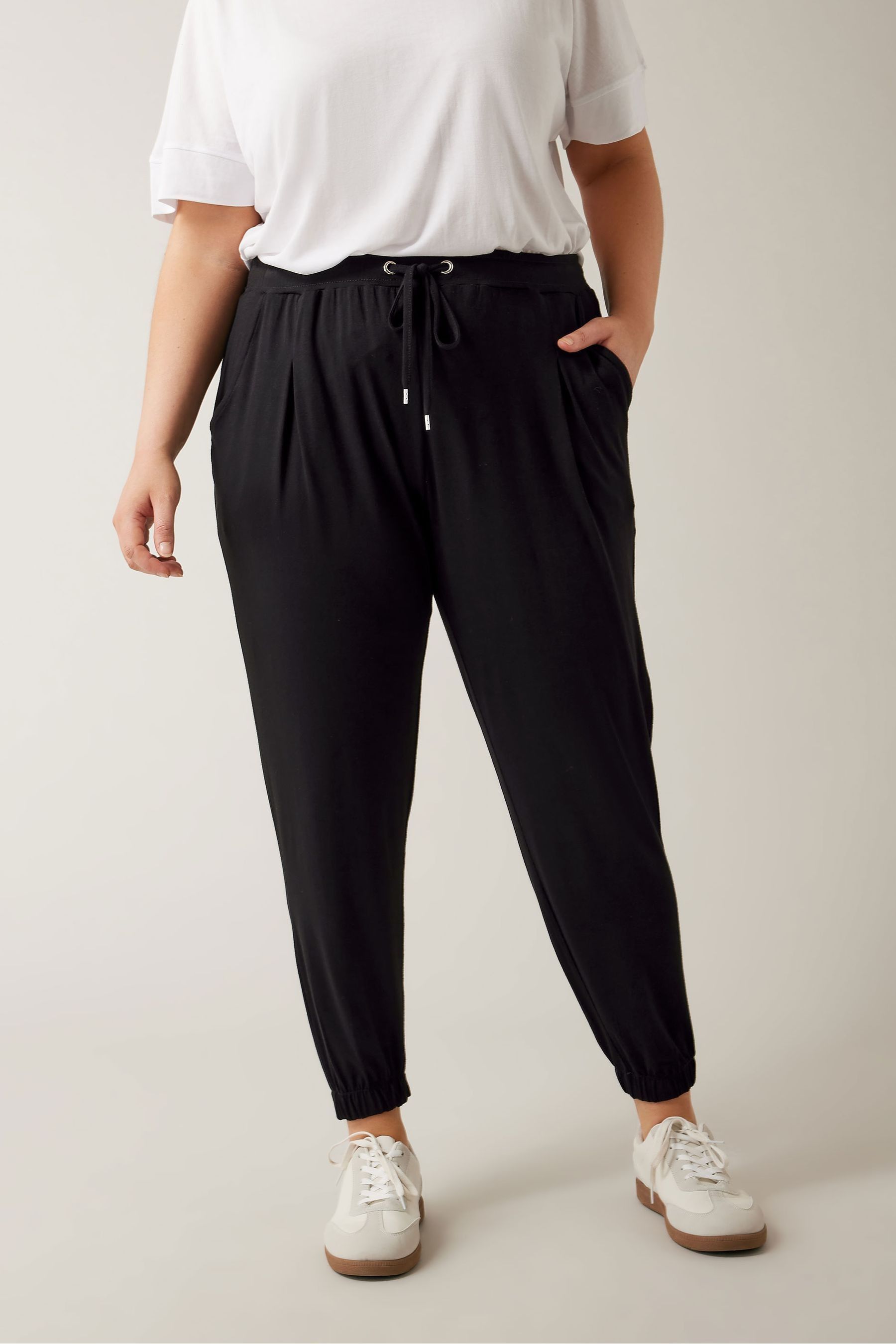 Buy Evans Curve Black Jersey Tapered Trousers from the Next UK online shop