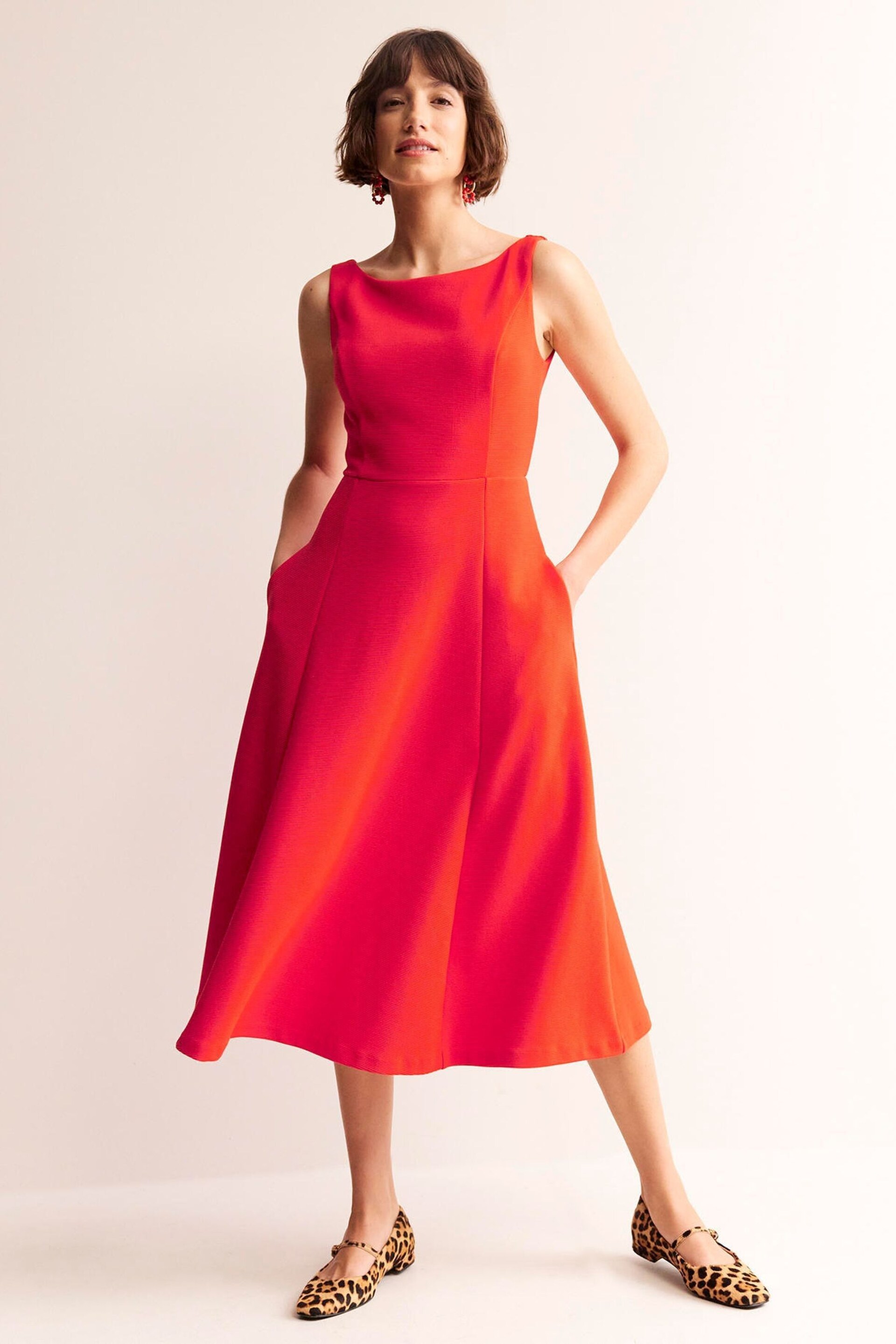 Boden Red Petite Scarlet Ottoman Ponte Dress - Image 4 of 5