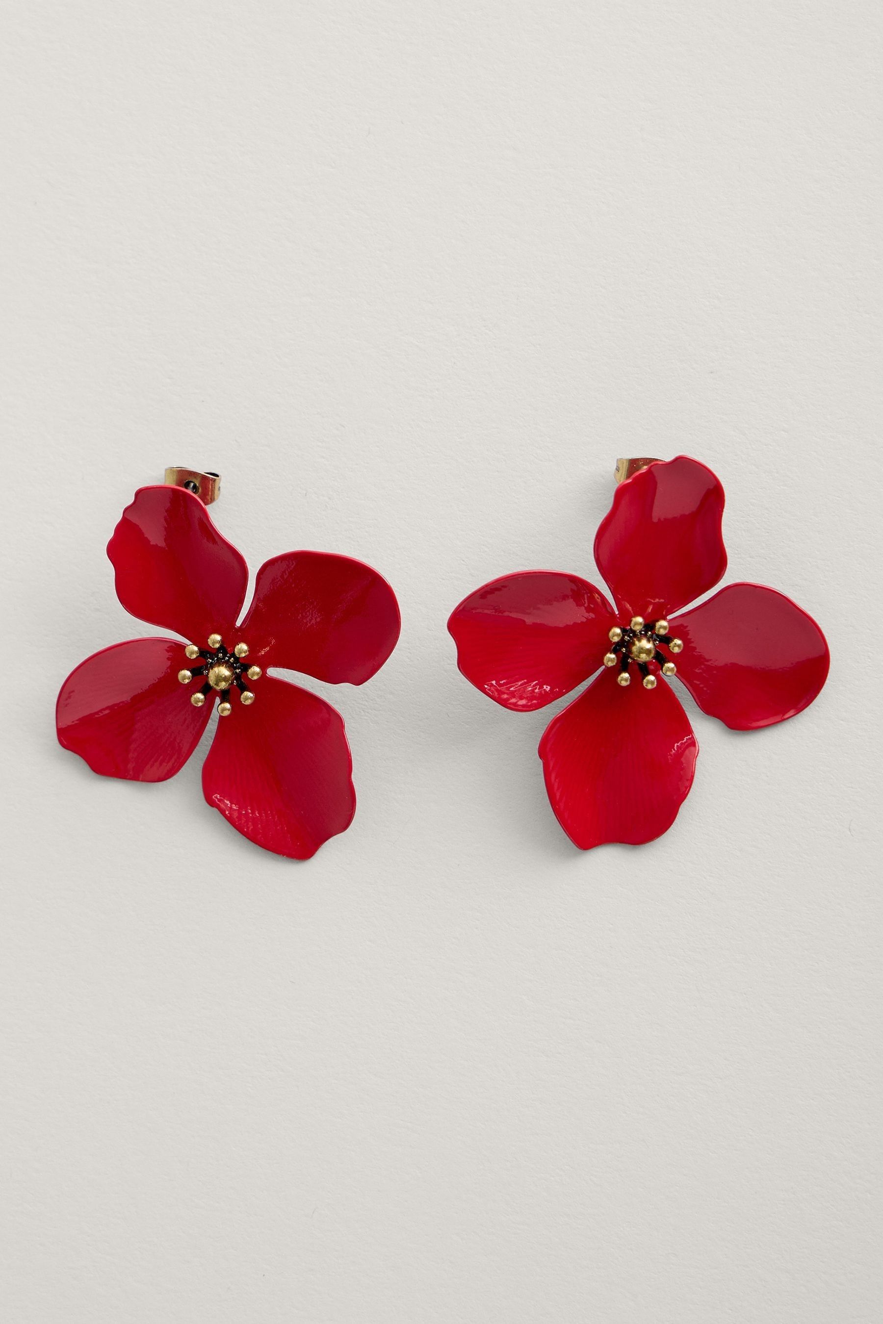 Buy Seasalt Cornwall Red Pollinator Flower Stud Earrings from Next Luxembourg