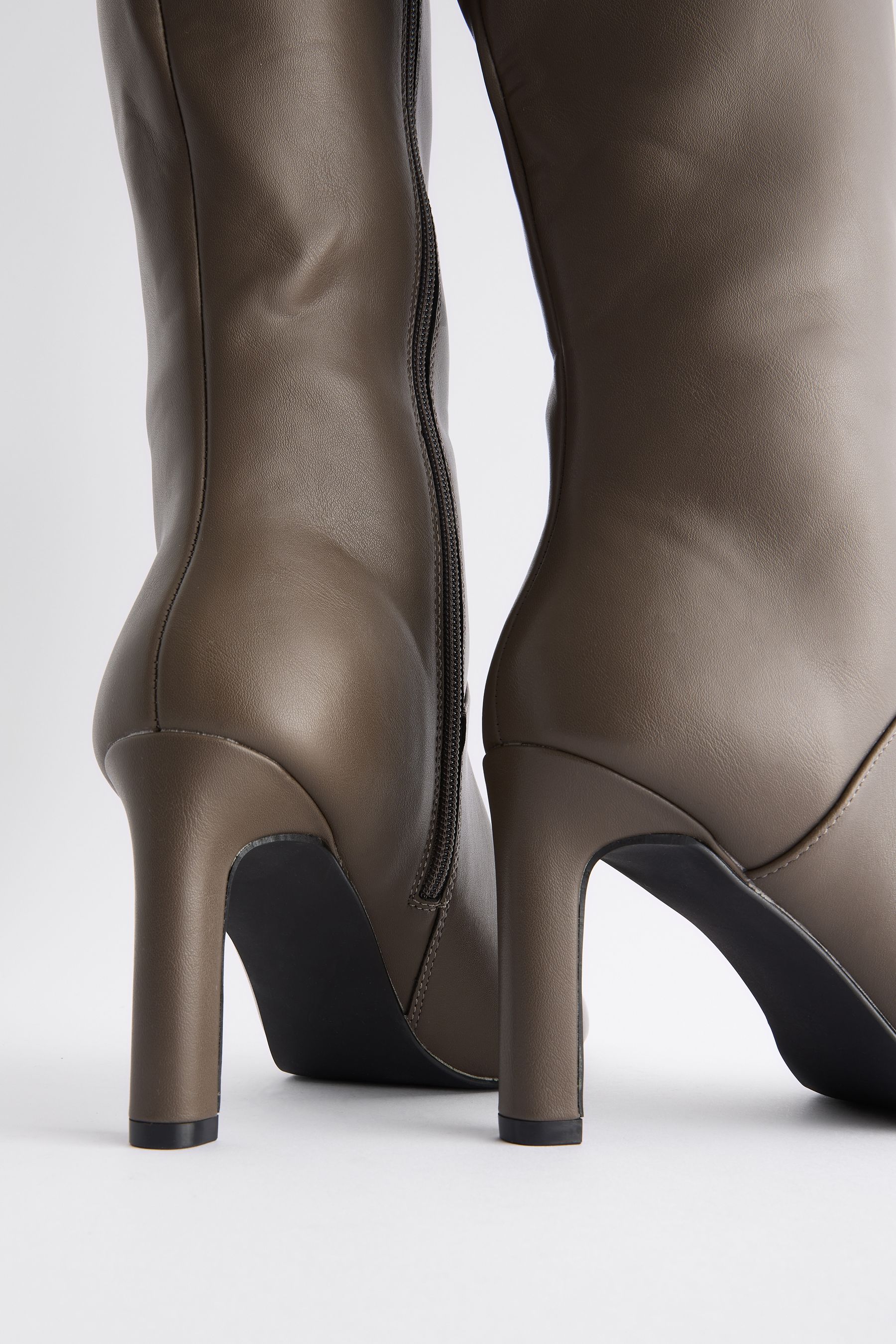 Taupe heeled booties new arrivals