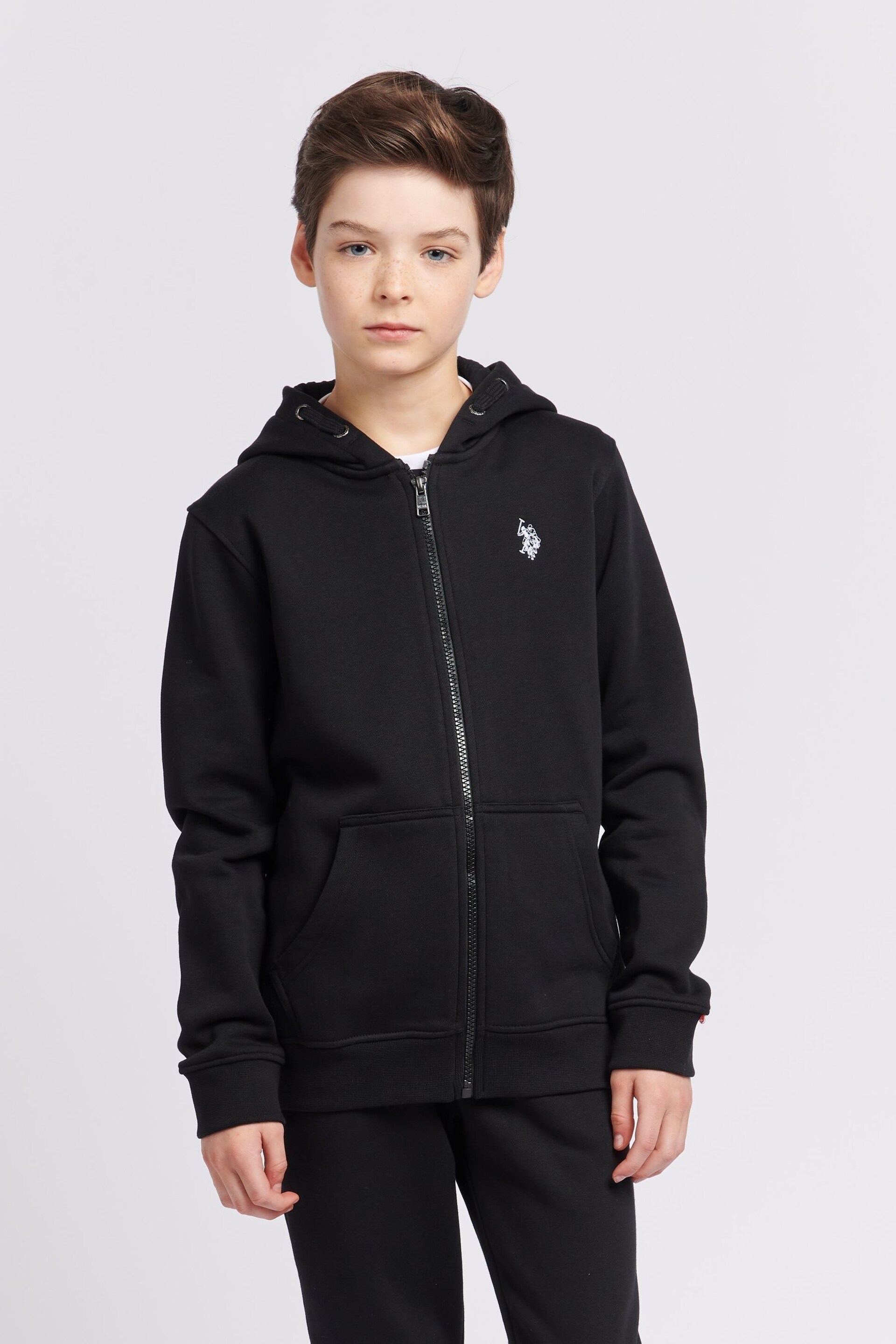 U.S. Polo Assn. Boys Double Horsemen Zip Hoodie - Image 1 of 8