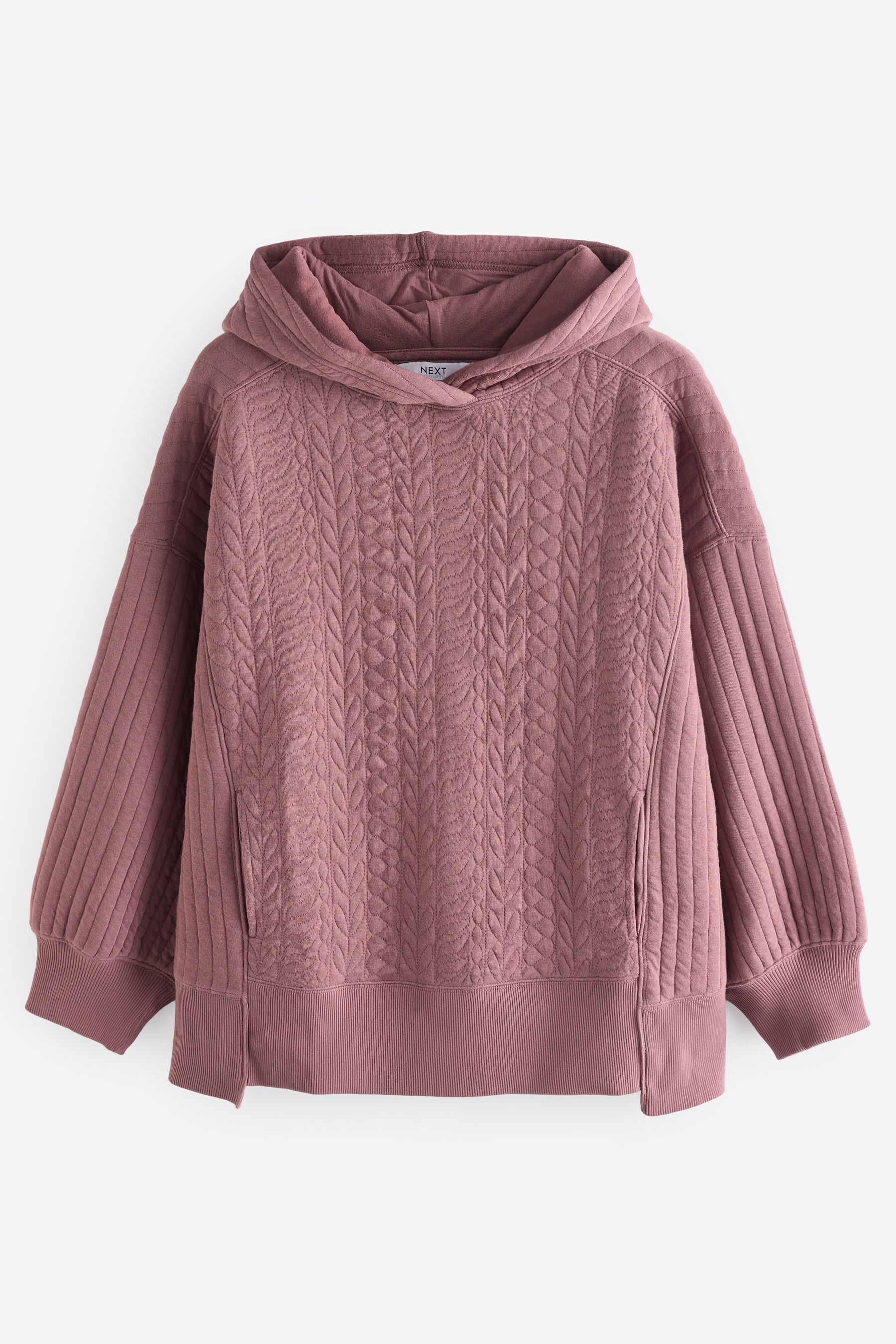 Blush Pink Quilted Washed Hoodie