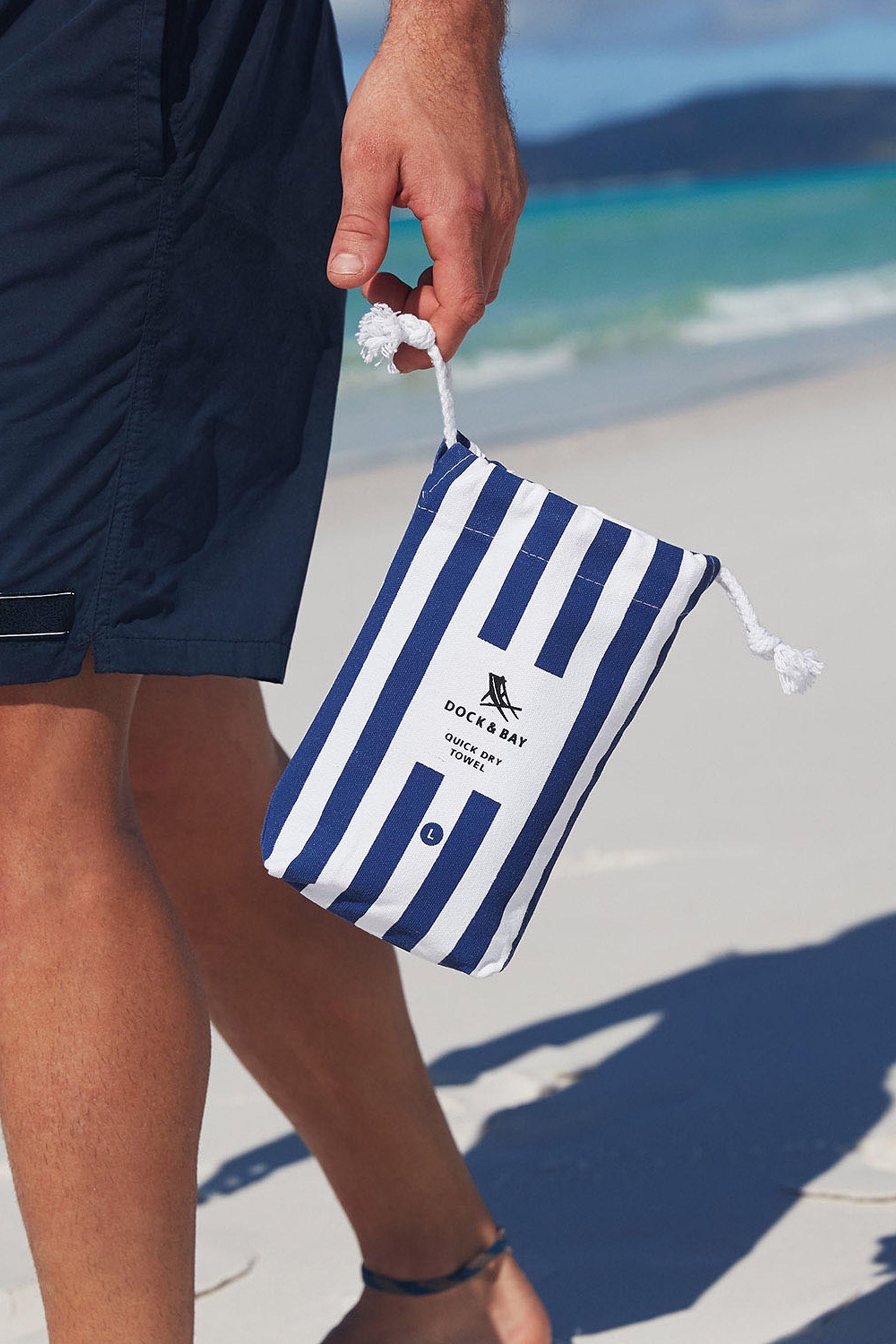 Buy Dock Bay Whitsunday Blue 100 Recycled Quick Dry Towel from the Next UK online shop