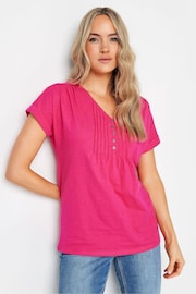 Long Tall Sally Pink 100% Cotton Henley T-Shirt - Image 1 of 5