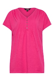 Long Tall Sally Pink LTS Tall Khaki Green Cotton Henley T-Shirt - Image 5 of 5