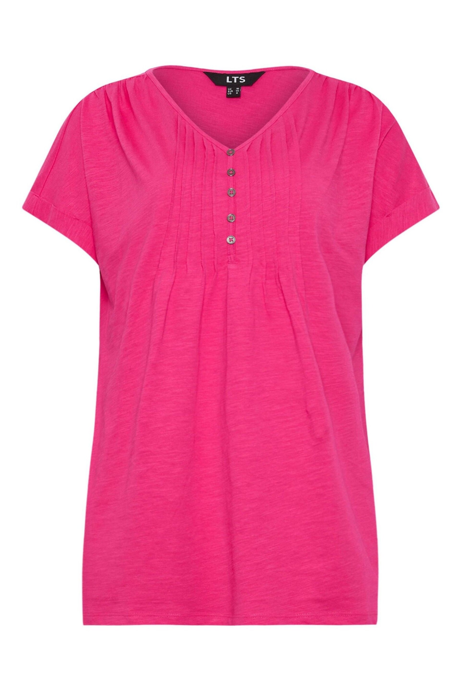 Long Tall Sally Pink LTS Tall Khaki Green Cotton Henley T-Shirt - Image 5 of 5