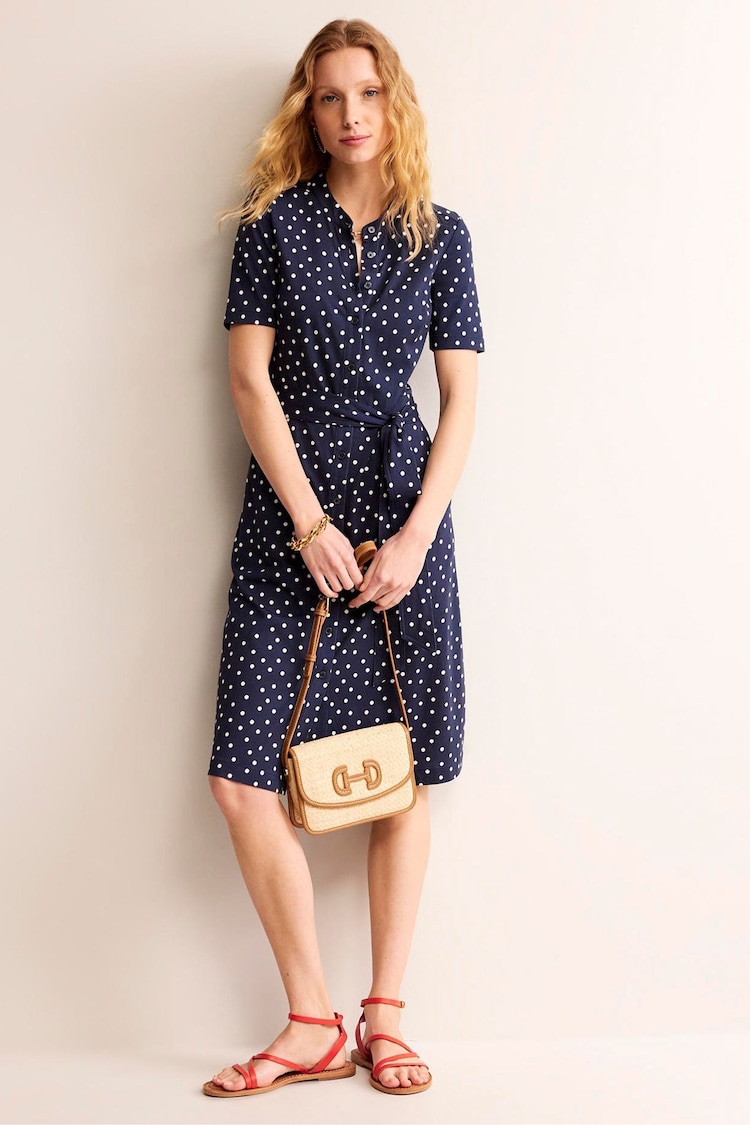 Boden Blue Petite Julia Short Sleeve Shirt Dress - Image 2 of 5