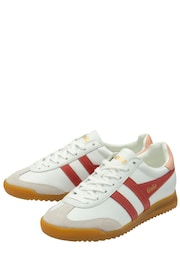 Gola White Red Ladies Tornado Lace Up Trainers - Image 2 of 4