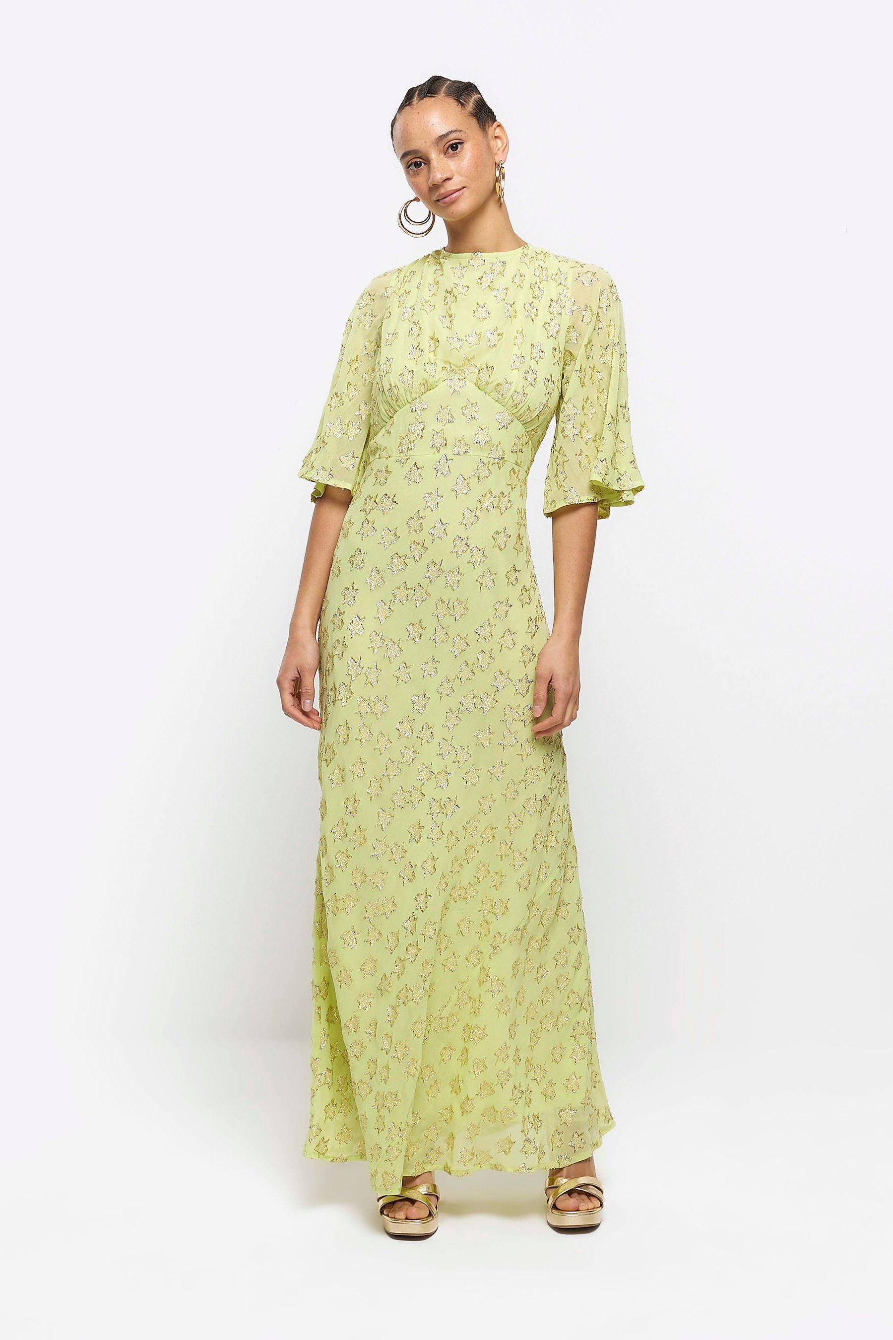 River island lime green dress top