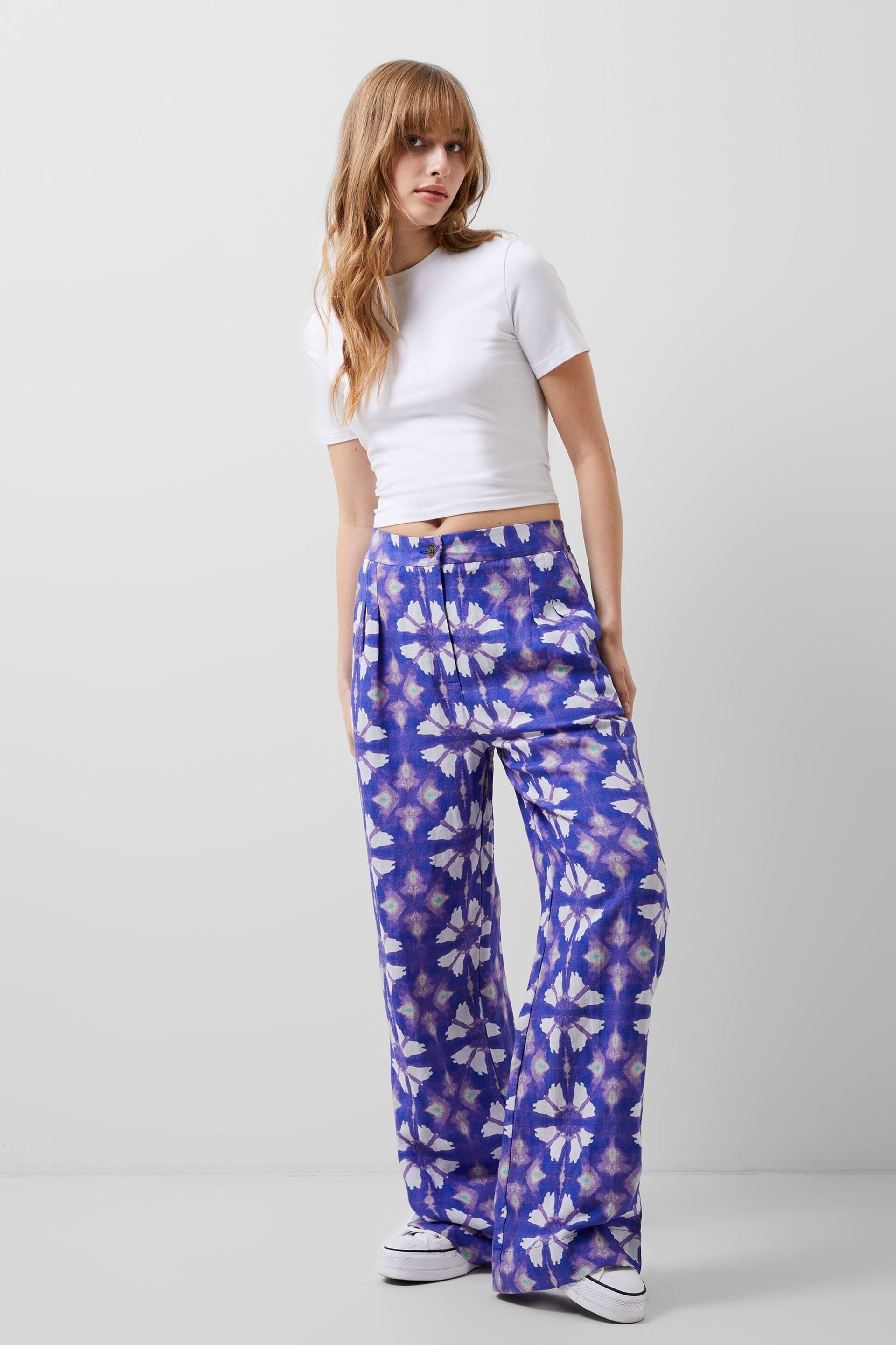 French Connection Dory Birdie Linen Trousers - Image 1 of 4
