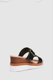 Novo Black Bridgette Double Strap Wedge Mule Sandals - Image 3 of 4