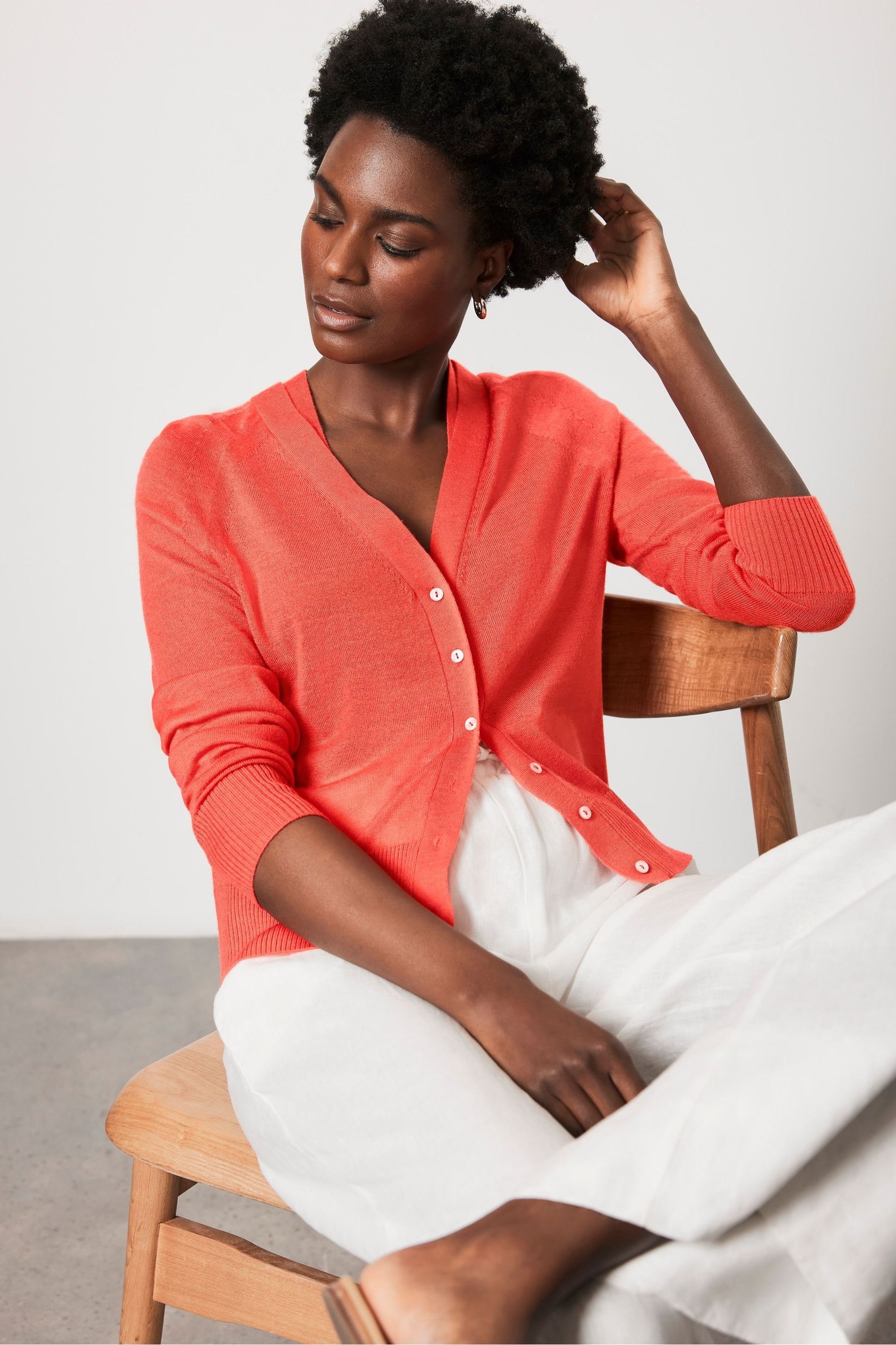 Buy Mint Velvet Orange Wool Cardigan from Next Luxembourg
