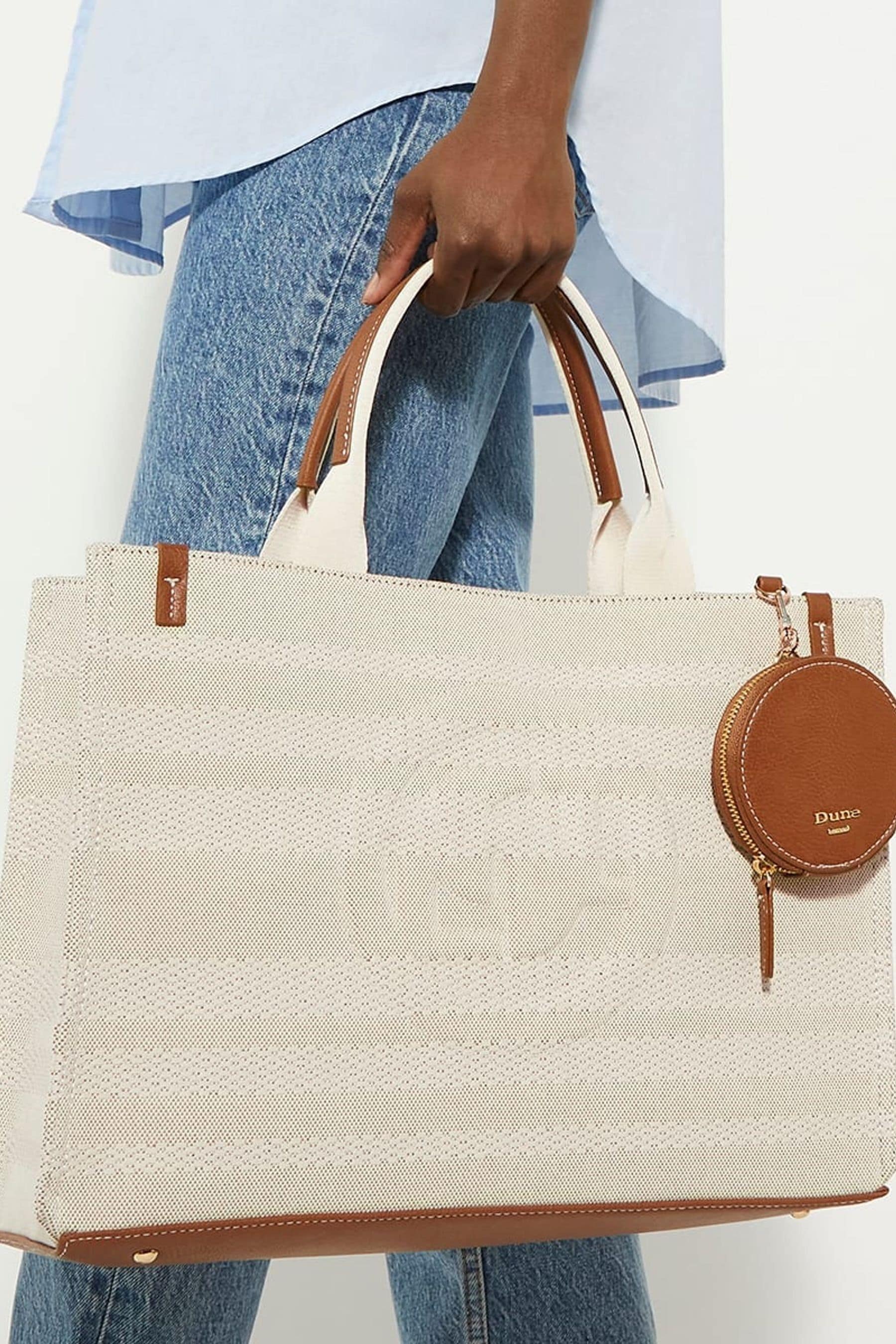 Buy Dune London Natural Large Deltra Stripe Canvas Tote Bag from the Next UK online shop