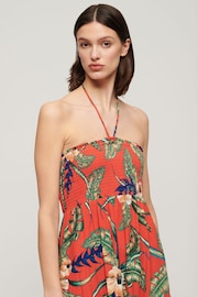 Superdry Red Smocked Midi Beach Dress - Image 3 of 6