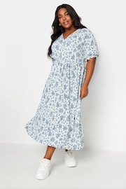 Yours Curve White LIMITED COLLECTION Vintage Floral Textured Midaxi Dress - Image 1 of 5