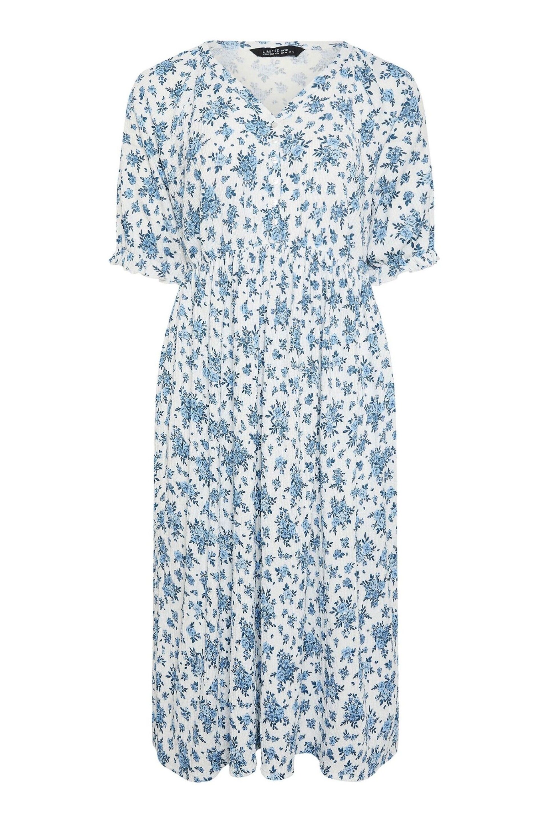 Yours Curve White LIMITED COLLECTION Vintage Floral Textured Midaxi Dress - Image 5 of 5