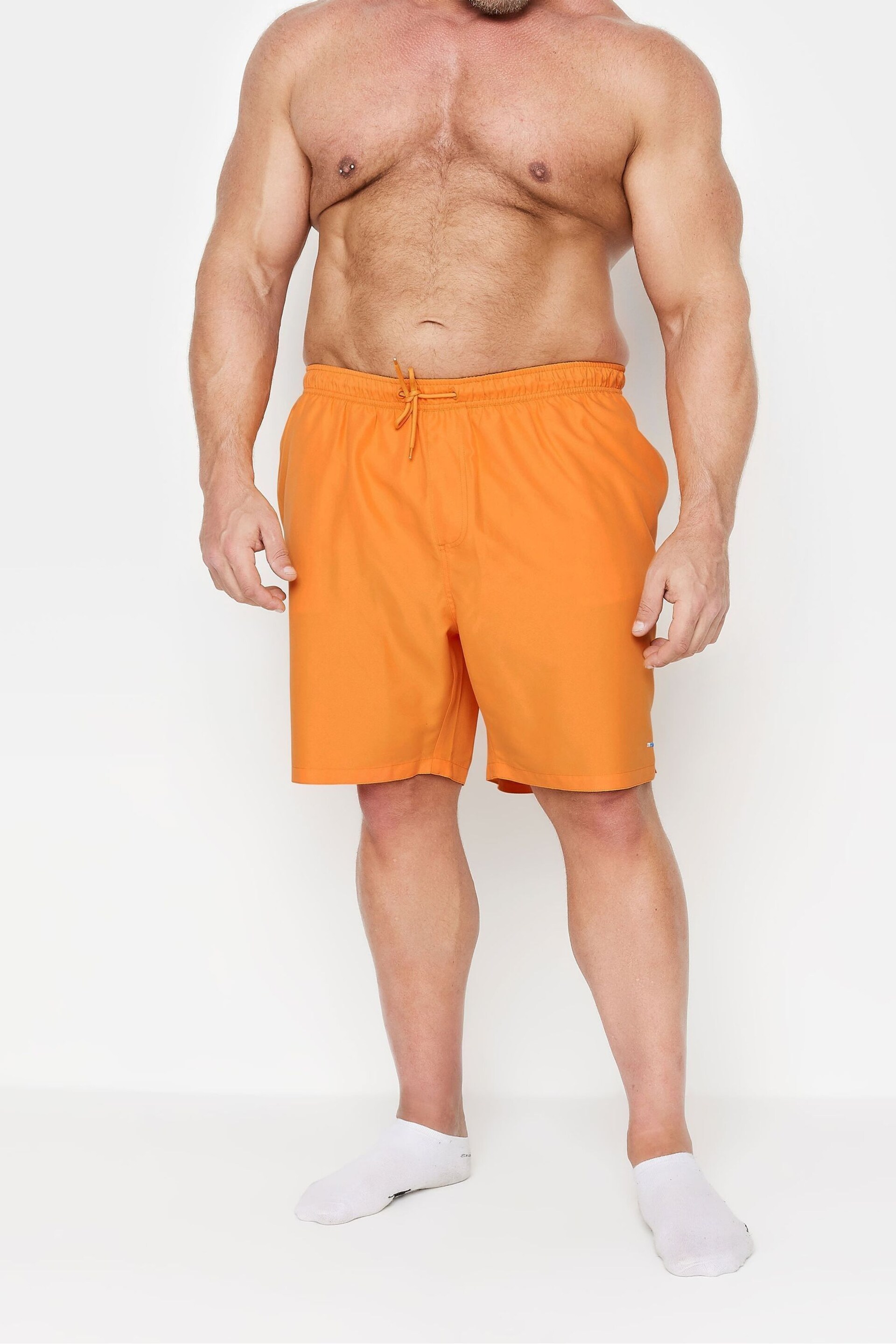 BadRhino Big & Tall Orange Plain Swim Shorts - Image 2 of 5