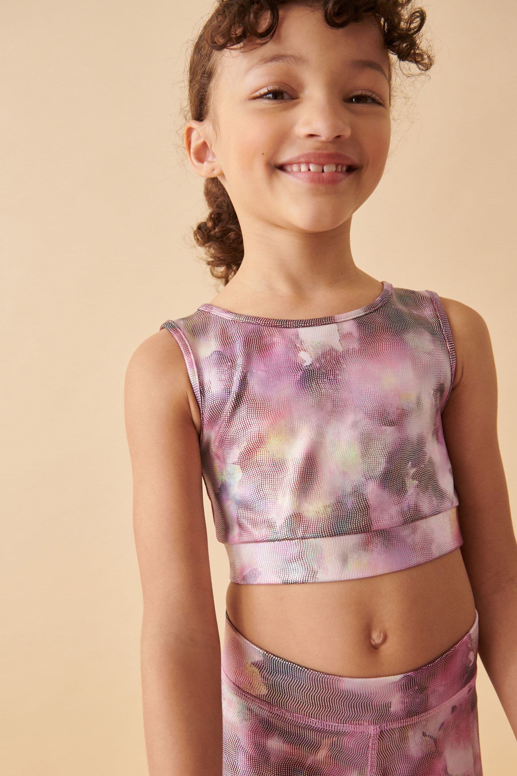 NEXT Pink Floral Tie Dye Sports Crop Top 5 16yrs 13 14 Yrs Girls