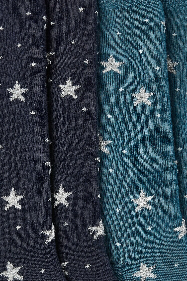 FatFace Blue Navy Star Womens Welly Socks 2 Pack - Image 2 of 2