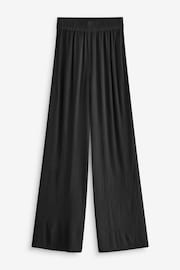 South Beach Black Crinkle Vicose Wide Leg Trousers - Image 6 of 6