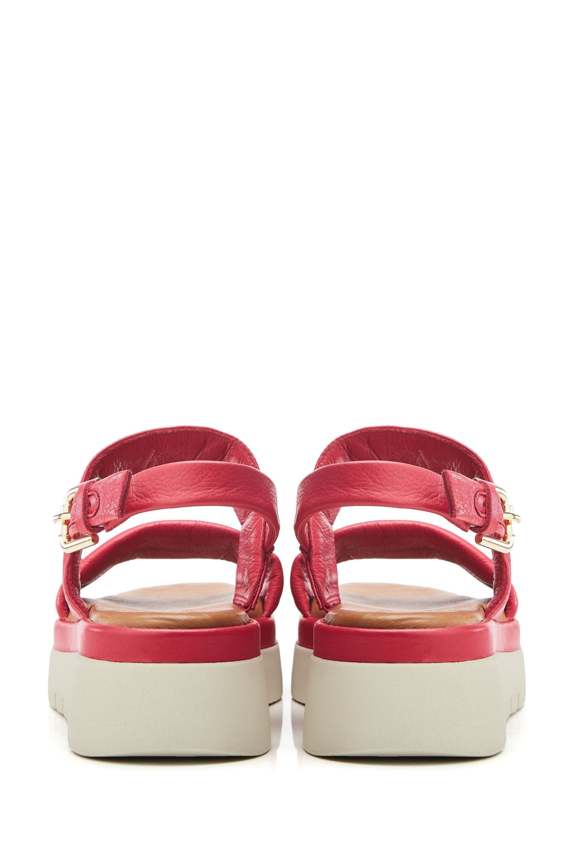 Moda in Pelle Tone Nelly Two Part Flexi Ring Hardware Wedge Sandals - Image 3 of 4