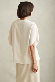 Reiss Ivory Tania Draped Sleeve Top - Image 5 of 6