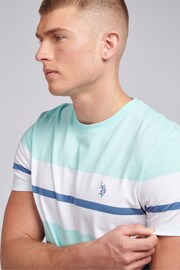 U.S. Polo Assn. Mens Blue Classic Fit Colourblock T-Shirt - Image 3 of 4