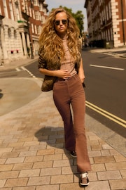 Brown Corduroy Flared Trousers - Image 1 of 6