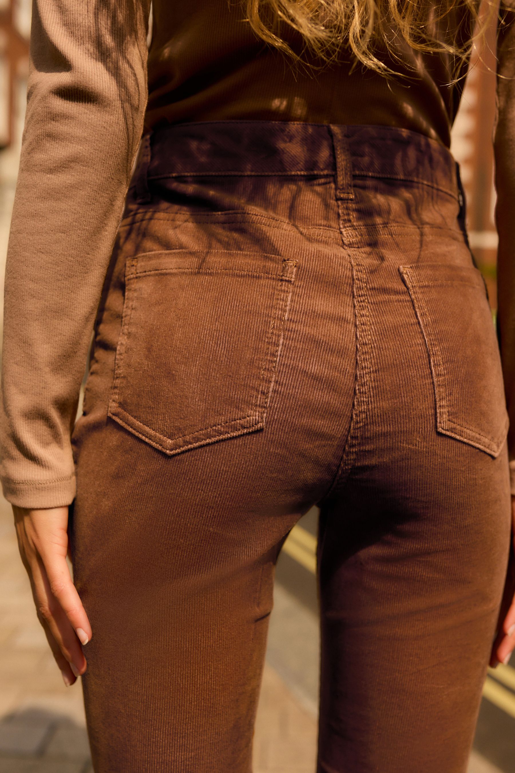 Buy Brown Cord Flared Trousers from the Next UK online shop