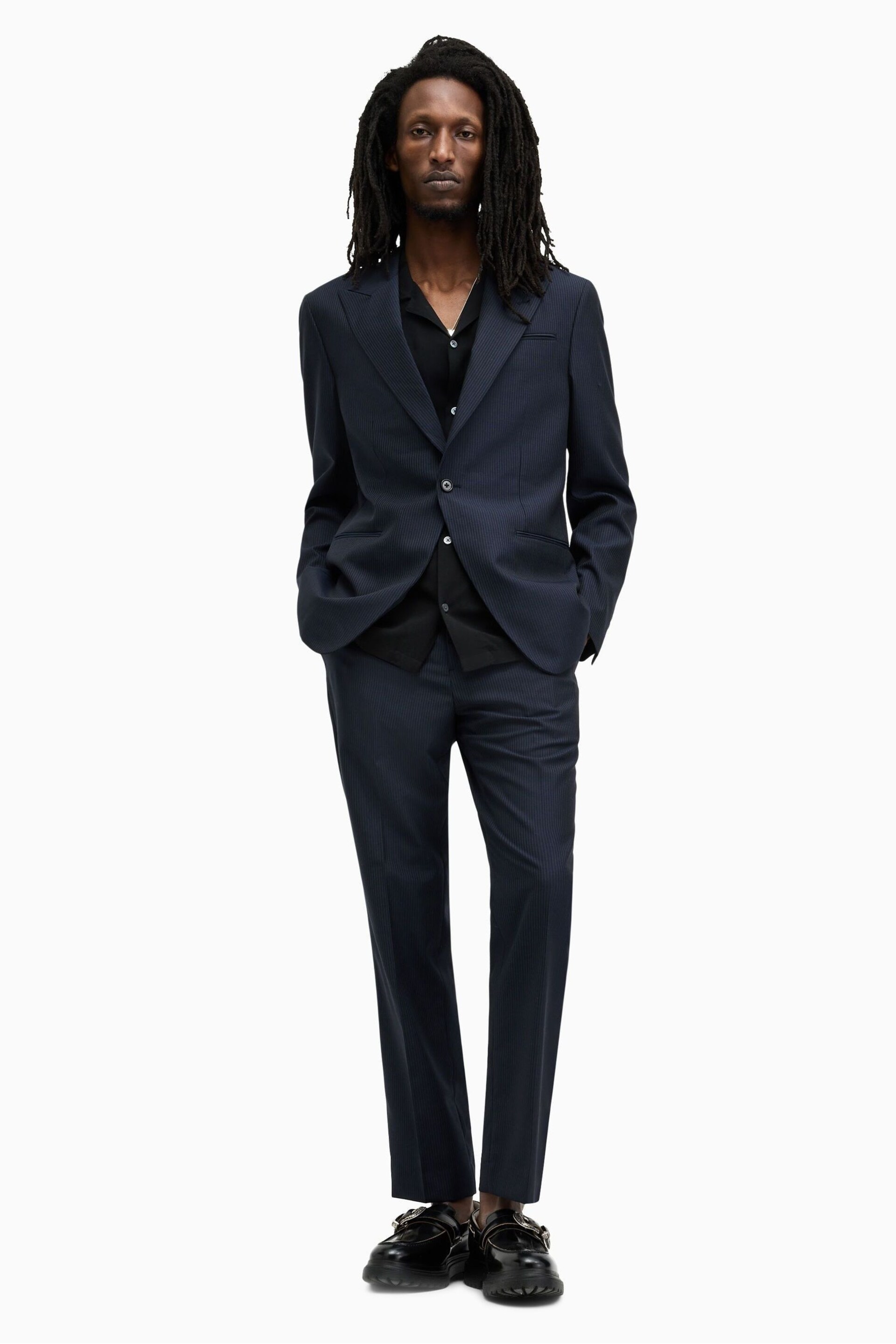 AllSaints Blue Howling Blazer - Image 7 of 9