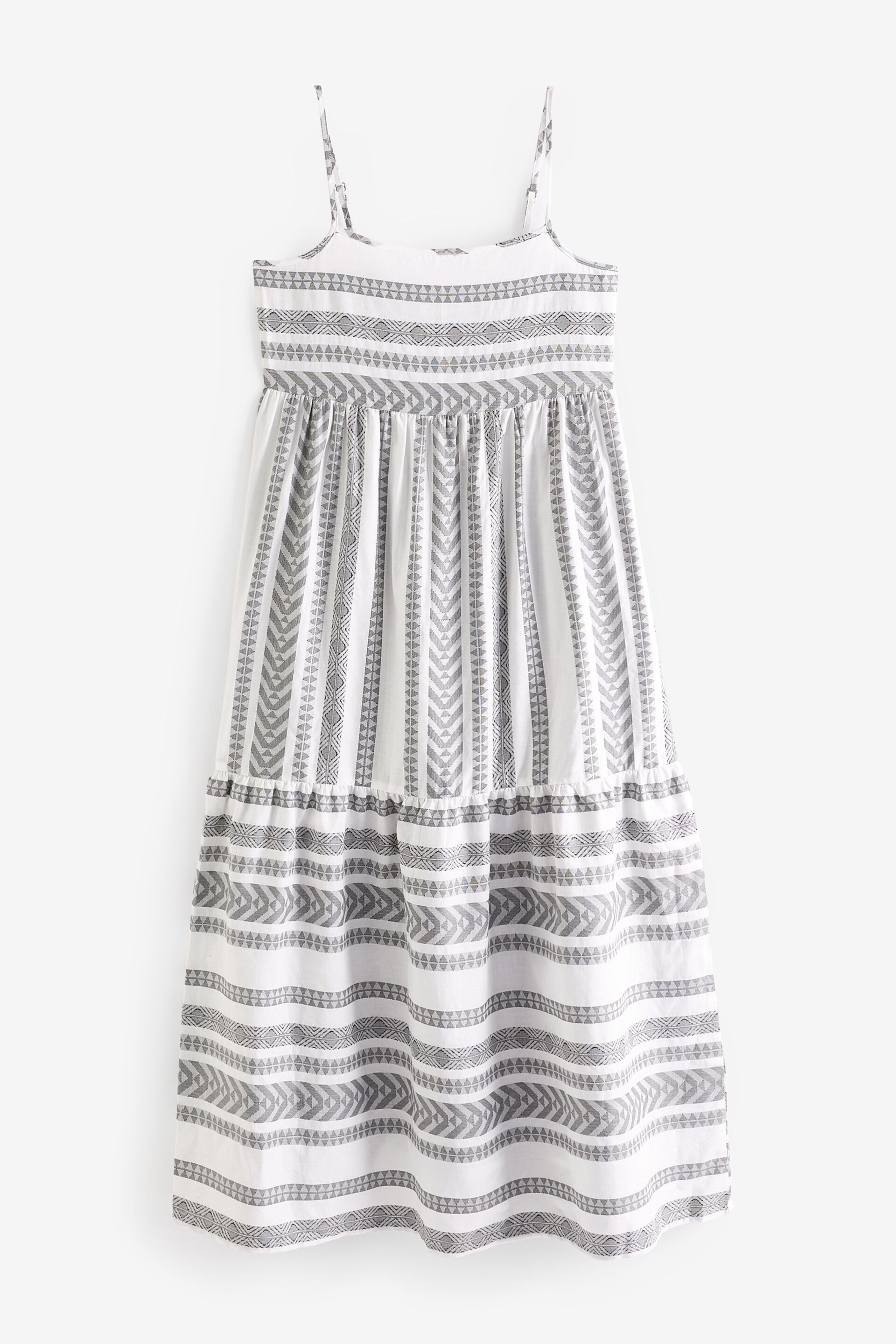 JDY White Graphic Print Tiered Summer Maxi Dress - Image 1 of 3