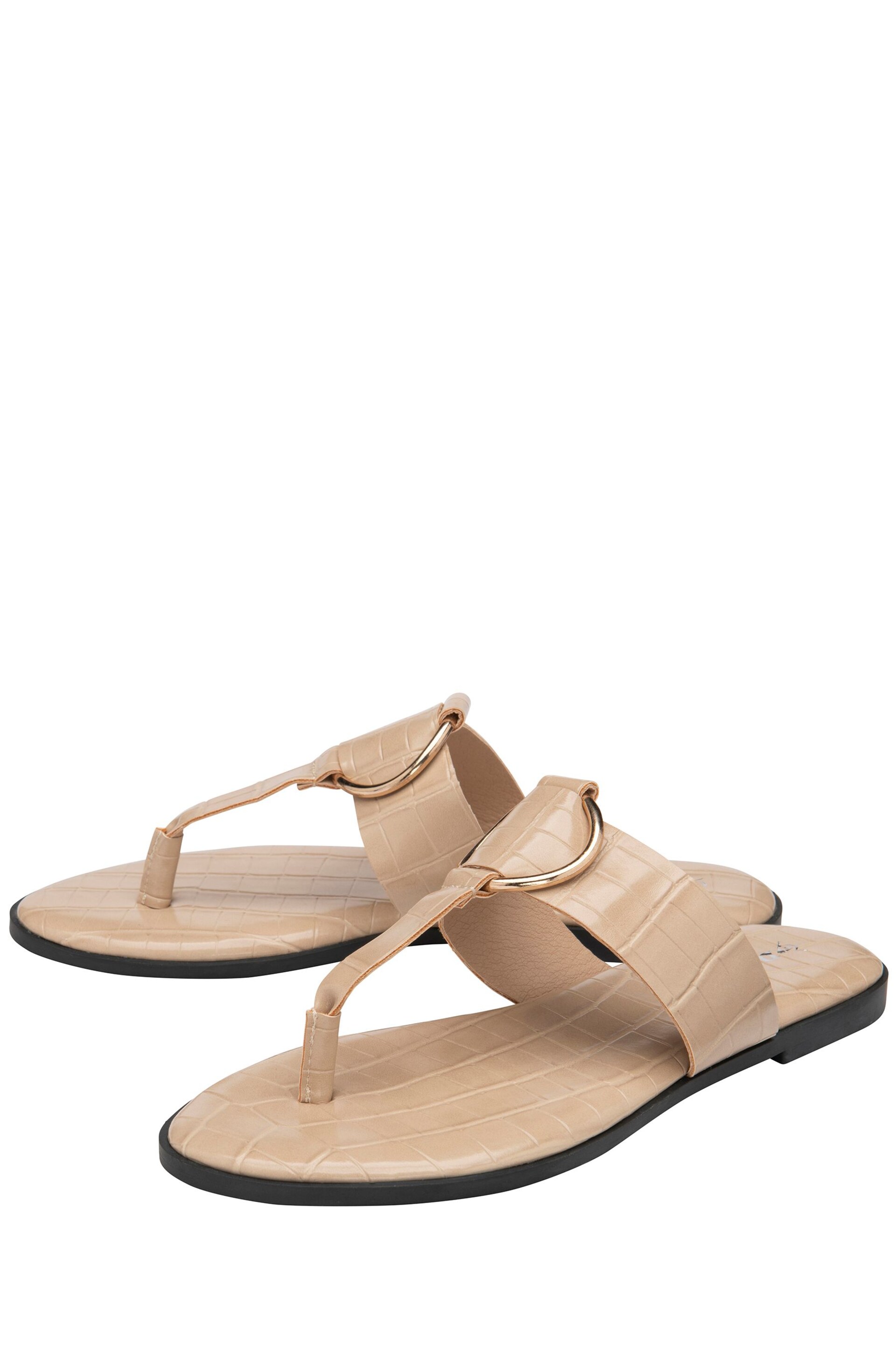 Dunlop Cream Flat Toe Post Sandals - Image 2 of 4